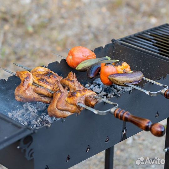 Шампур двойной вилка 450х12х3мм