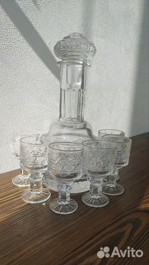 Графин(штоф) СССР хрусталь с рюмками