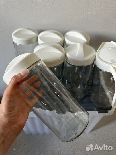 Набор банок стекло и кувшин