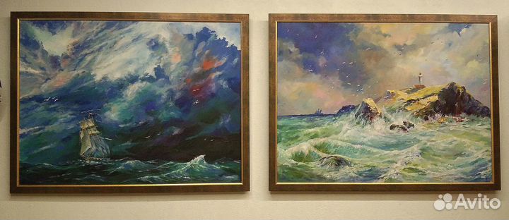 Картина маслом. Морской пейзаж