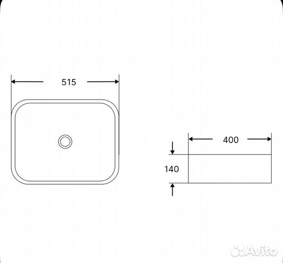 Раковина накладная серая