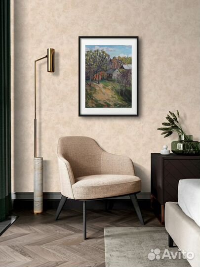 Картина маслом живопись деревенский пейзаж