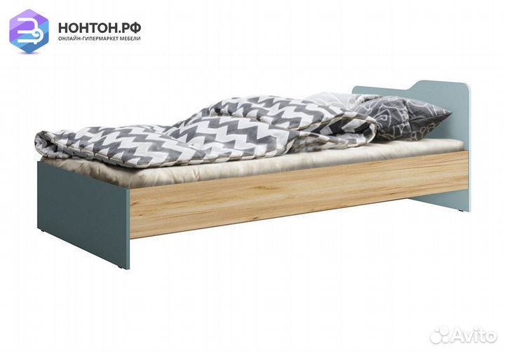 Кровать Rich 0.9 дуб крафт золотой / мята / сумере