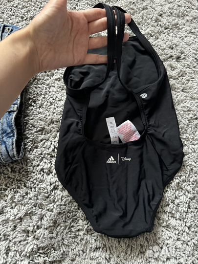 Джинсовые шорты и купальник 104