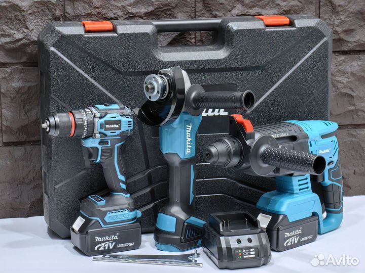 Набор Makita ушм + гайковерт+перфоратор