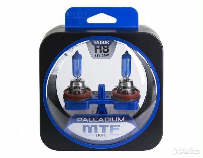 Галогеновые лампы MTF H8 Palladium 5500K 2шт