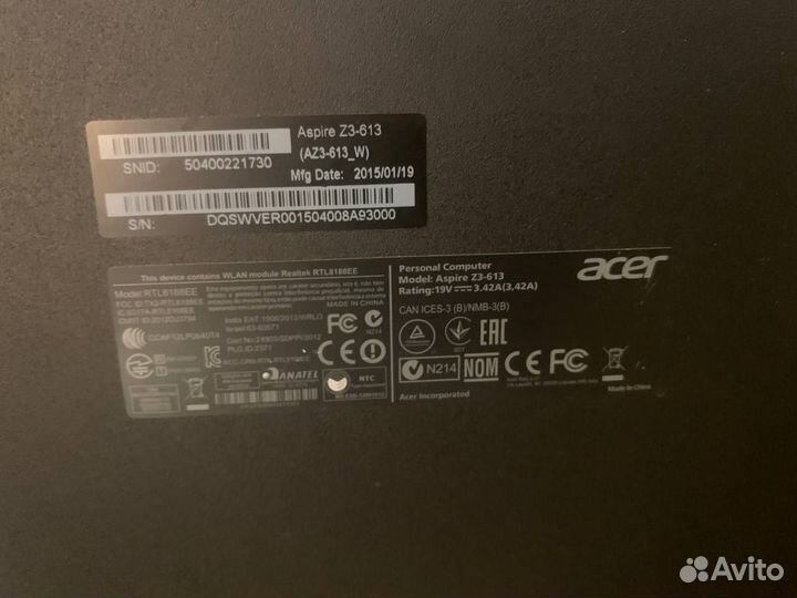 Моноблок Acer Aspire Z3-613