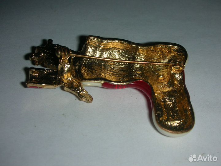 Брошь новогодняя, металл, эмаль