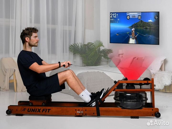 Гребной тренажер unixfit Wood Rower Light