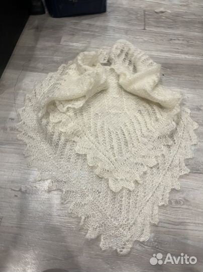 Оренбургский пуховый платок паутинка 120/120