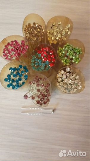 Шпильки для волос со стразами