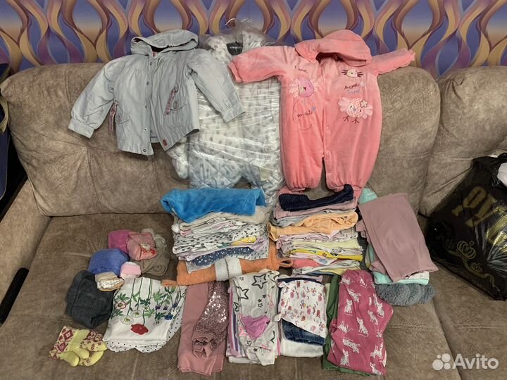 Детские вещи на девочку от 0 до 9 месяцев пакетом