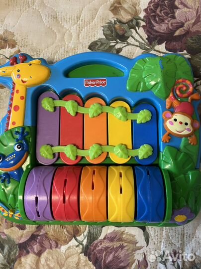 Развивающие игрушки пианино, гусеница и рыбка