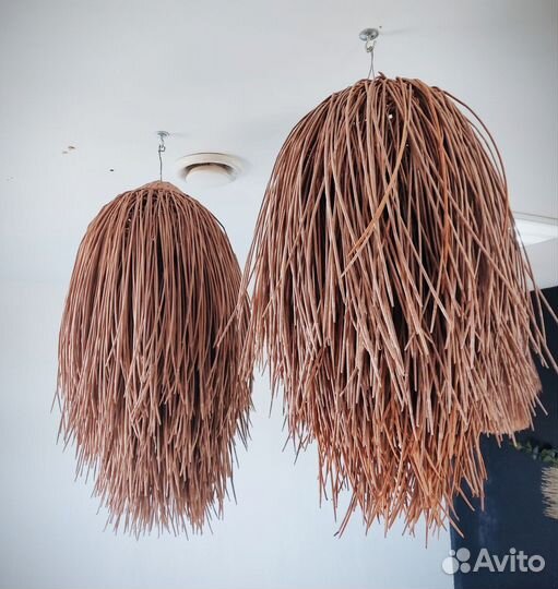 Люстры плетеные потолочные абажуры