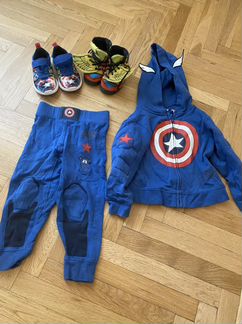 Костюм капитан америка hm кроссовки marvel и adida