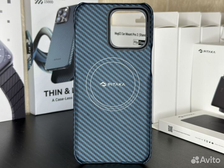 iPhone 15 Pro Max. Pitaka MagEZ Case 4 синий