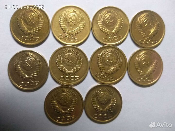 Коллекция монет 1 коп. с 1983 по 1991 гг. СССР