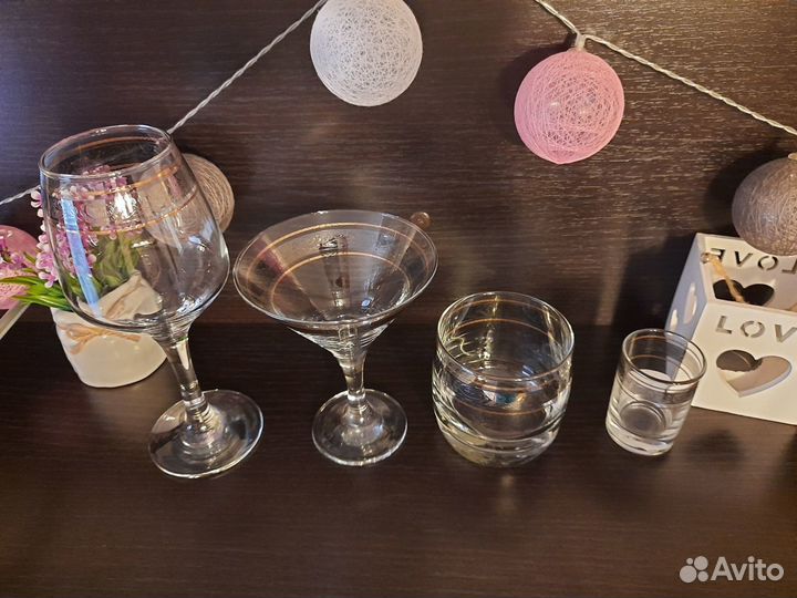 Набор бокалы фужеры стаканы рюмки 39 предметов