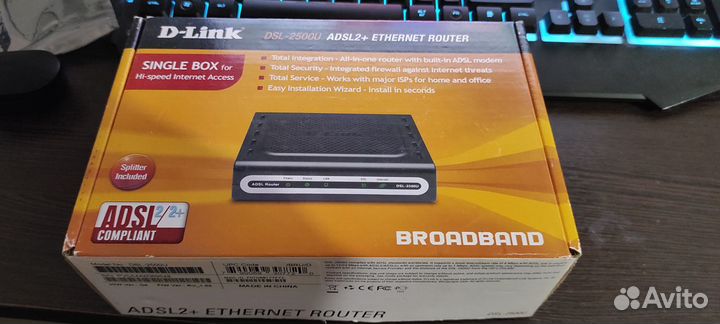 Adsl 2+ модем D-link DSL-2500U