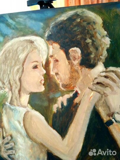 Картина с танцующий парой, маслом,холст,Танец
