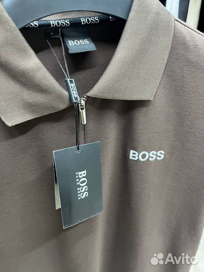Поло мужское с замком boss