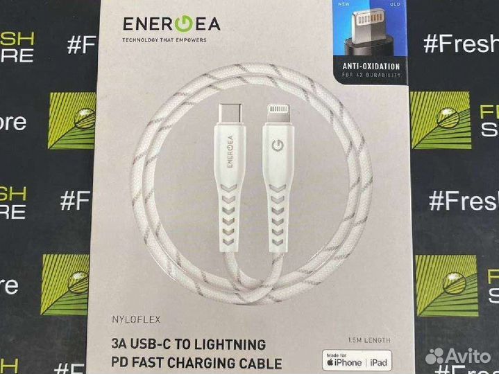 Кабель EnergEA C94 Type-C/Lightning 1,5м белый
