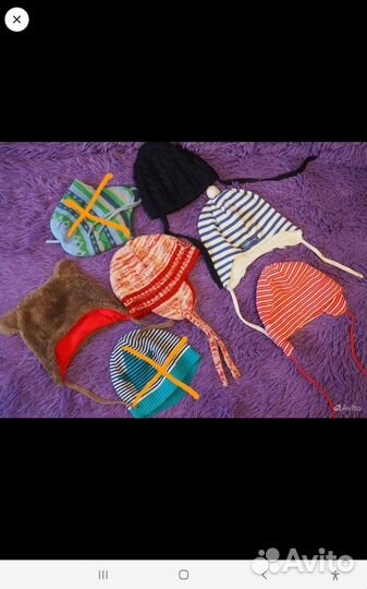 Шапки разные 40-48 р (от 0 мес - 18 мес.)