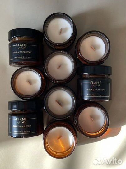 Свеча из соевого воска ручной работы