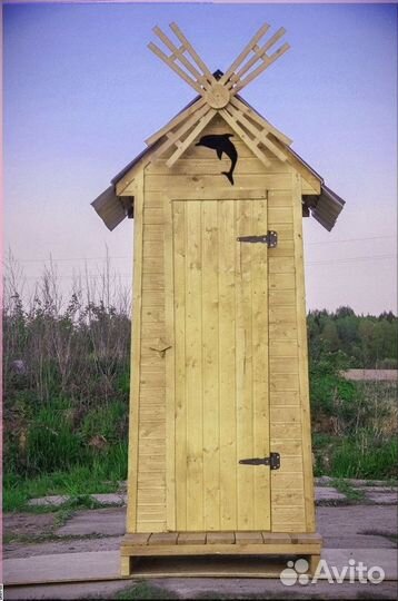 Уличный туалет деревянный Э501
