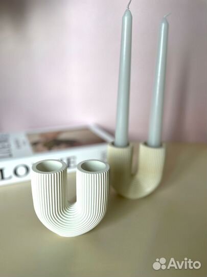 Подсвечник гипсовый ручной работы