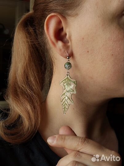 Серьги Веточки в льдинке