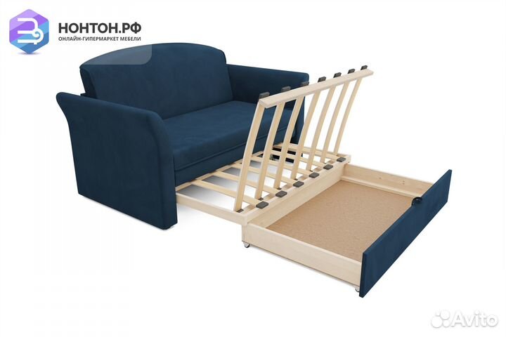 Диван выкатной Малютка 2 темно-синий
