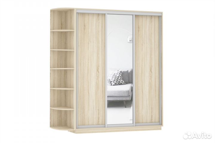 Шкаф купе 2100/2400/600, с зеркалом, сонома