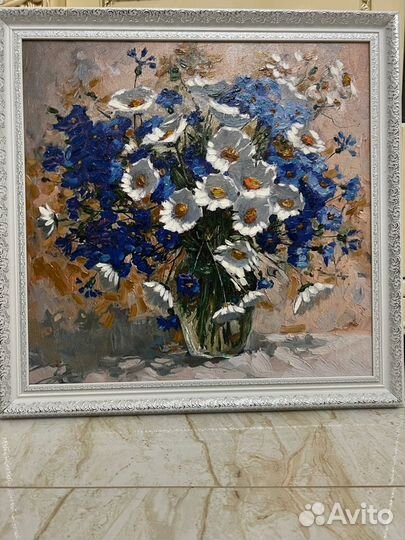 Картина маслом ромашки