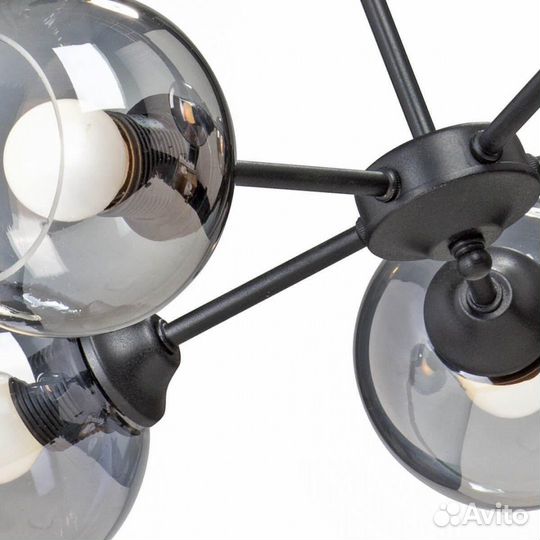 Люстра подвесная металл и стекло современная