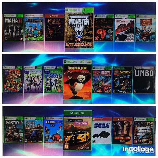 Xbox 360 slim + 60 игр