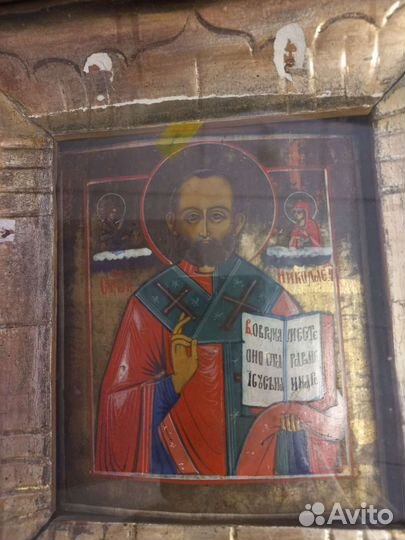 Старинная икона Николай Чудотворец