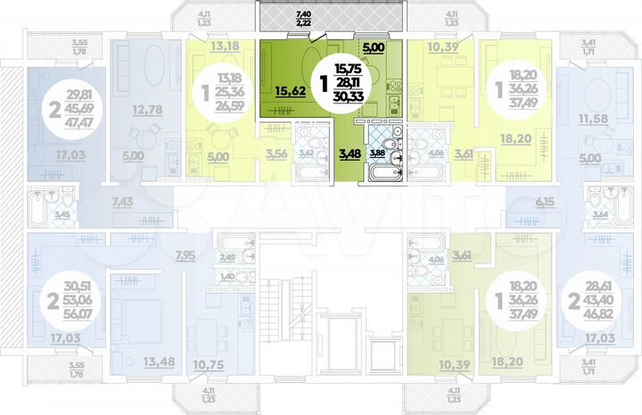 Квартира-студия, 30,3 м², 13/16 эт.