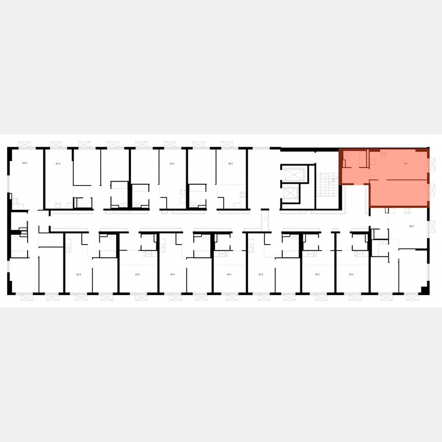 1-к. квартира, 42,7 м², 12/15 эт.