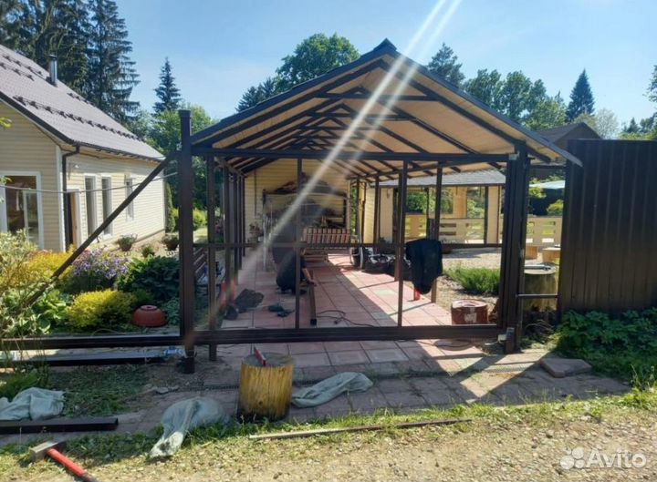 Металлический навес арочный