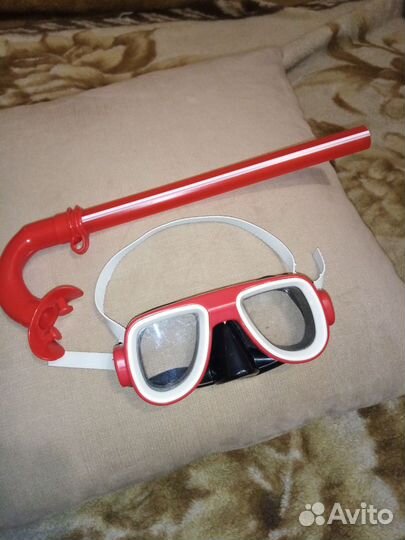 Маска - очки и трубка дыхательная для ребенка