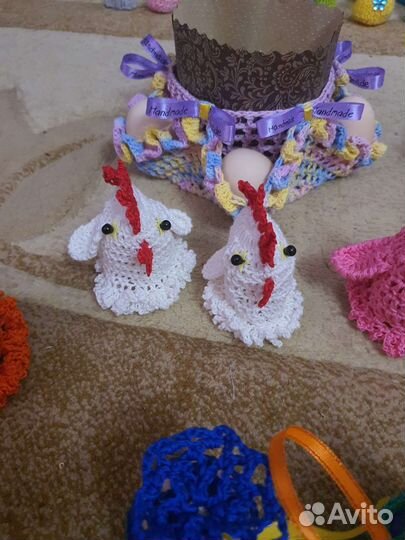 Цыплята вязаные. Пасхальное украшение