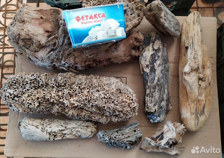 Дрифтвуд для поделок, шишки, коряги