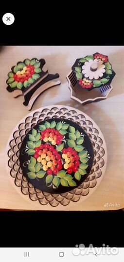 Тарелка декоративная деревянная