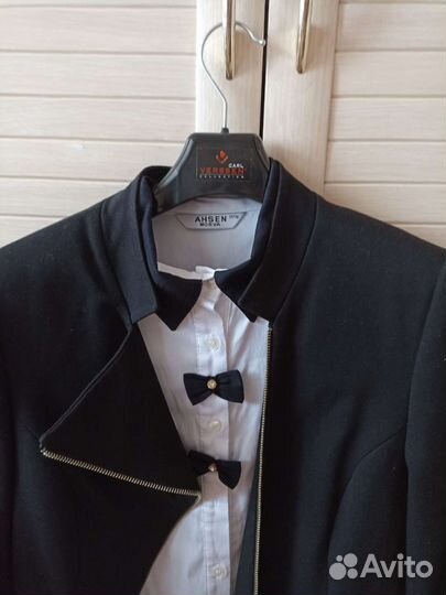 Пиджак школьный, блузка на 12-16лет