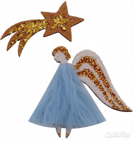 Пушистый магнитик Ангел