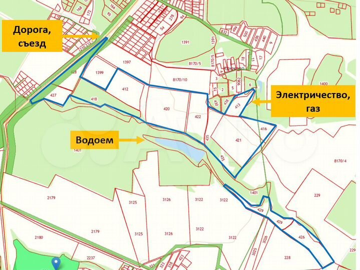 Участок 61,46 га (СНТ, ДНП)
