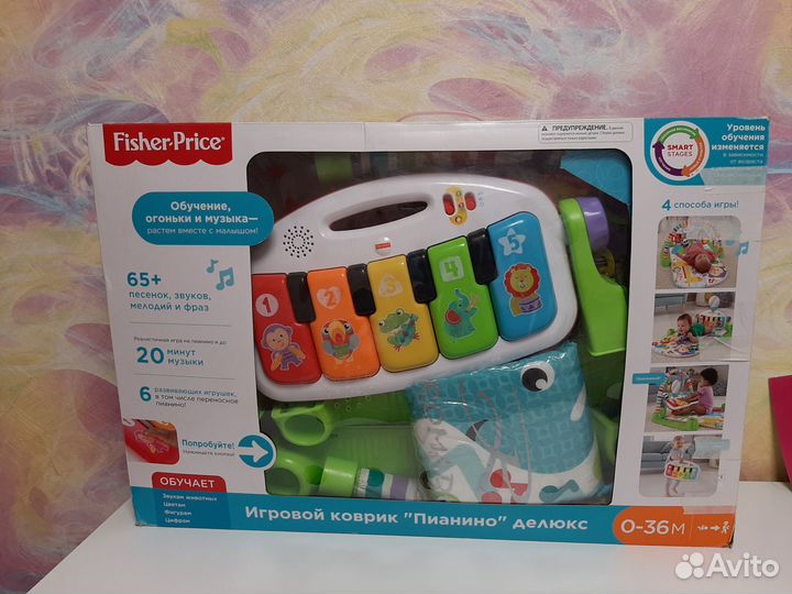 Развивающий коврик fisher price с пианино