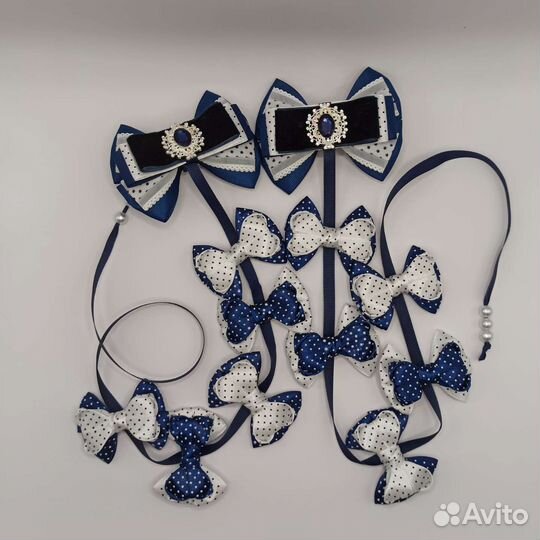 Лента в косу. Бантики на ленте. Ручная работа