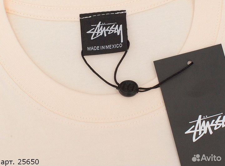 Футболка Stussy violet dice Бежевая